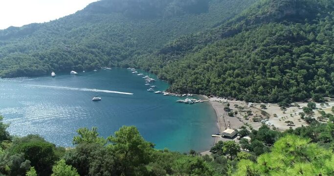 View of Yachts and 'Sarsala' bay in the 'Dalaman' town/Mugla-TURKEY