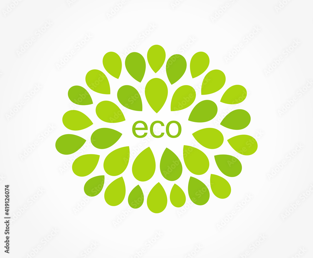 Wall mural eco green leaves symbol. vector illustration. - Wall murals