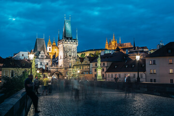 Historic Charles Bridge in Prague, Czech Republic