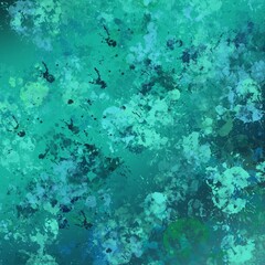 Fototapeta na wymiar emerald square background with blue and green splashes