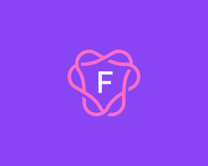 Abstract letter F logo icon design modern minimal style illustration. Creative vector alphabet emblem sign symbol logotype.