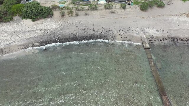 Shoreline road and beach in western Reunion Island