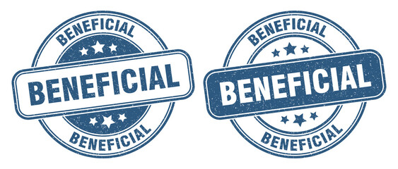 beneficial stamp. beneficial label. round grunge sign