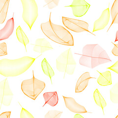 Abstract seamless pattern with yellow leafs . Fall background for your Design. Vector illustration.