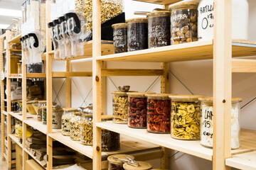 Self service bulk organic food. Eco-friendly zero waste shop. Small local business. Dehydrated fruits, cereals and nuts