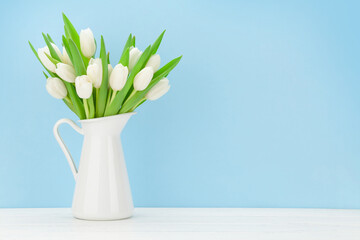 White tulip flowers bouquet