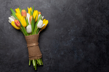 Colorful tulip flowers bouquet