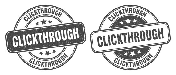 Fototapeta premium clickthrough stamp. clickthrough label. round grunge sign