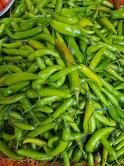 bucket of green capsicum 