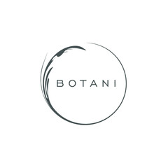 botanical logo design circle on white background