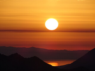 sunset in the mountains