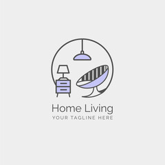 home living interior logo , rare premium vector