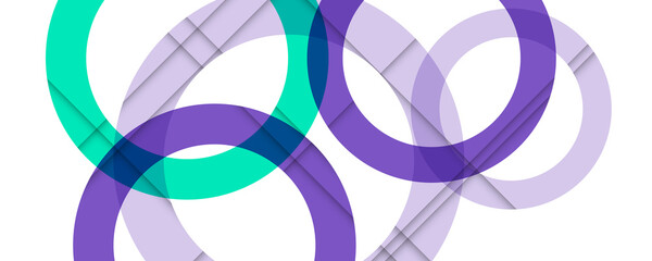 Abstract colorful geometric composition - multicolored circle background with purple green white color