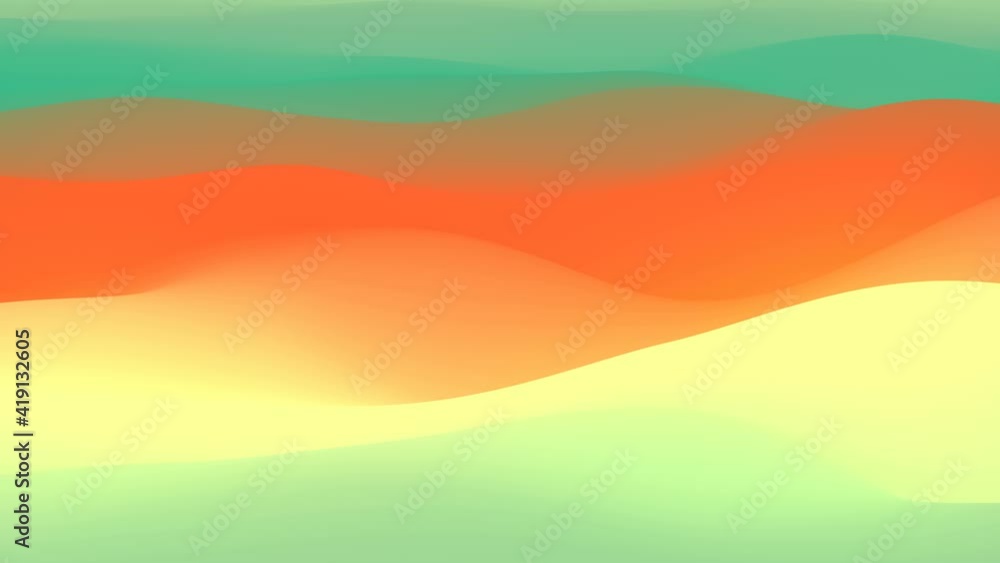Poster modern texture with colored distorted waves. 3d rendering loop animation. 4k uhd
