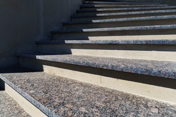 marble and concrete stairs under construction, front entrance to the house