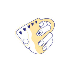 Modern abstract beauty hands. Minimalism concept manicure. Line art drawing style. Contemporary silhouette of woman. Hand drawn trendy vector posters, illustrations for print.