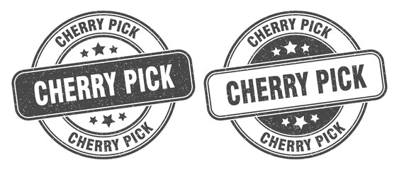 Fototapeta premium cherry pick stamp. cherry pick label. round grunge sign