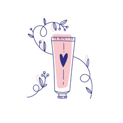 Modern abstract beauty face cream. Minimalism concept. Line art drawing style. Contemporary silhouette of woman. Hand drawn trendy vector posters, illustrations for print.