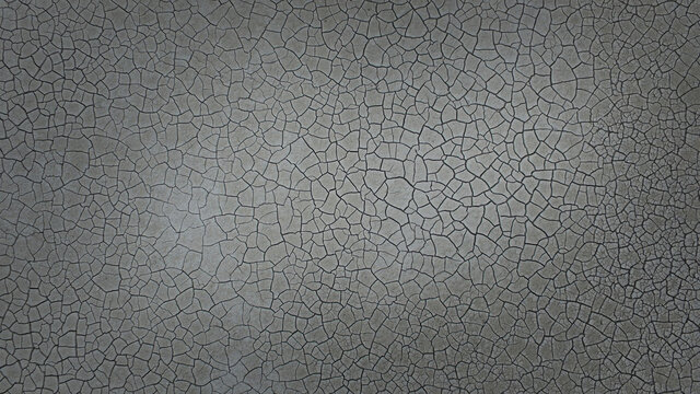 The ground has cracks in the top view for the background or graphic design with the concept of drought and death, grey