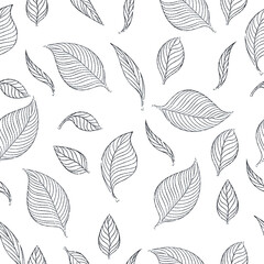 pattern leaves illustration isolated outline