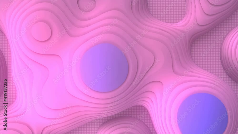 Poster striped metaball with multicolored texture 3d render loop animation 4k uhd