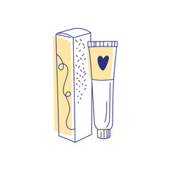 Modern abstract beauty face cream. Minimalism concept. Line art drawing style. Contemporary silhouette of woman. Hand drawn trendy vector posters, illustrations for print.