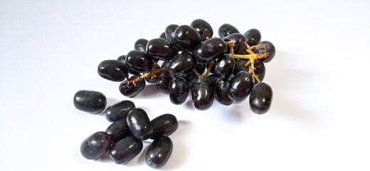 black grape isolated on white