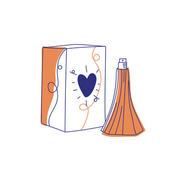 orange perfume bottle and box clip art preview