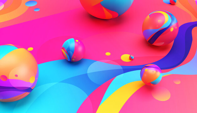 Abstract liquid fluid color shapes. Abstract 3D cover with bright gradients. Modern graphic texture 3D illustration.