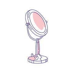 Modern abstract makeup mirror. Minimalism concept. Line art drawing style. Contemporary silhouette of woman. Hand drawn trendy vector posters, illustrations for print.