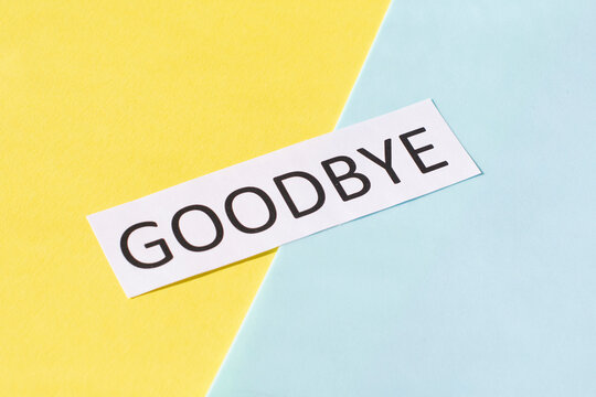 word goodbye on a colored background.