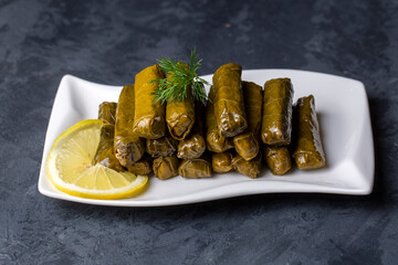 Traditional delicious Turkish foods; stuffed leaves (yaprak sarmasi)