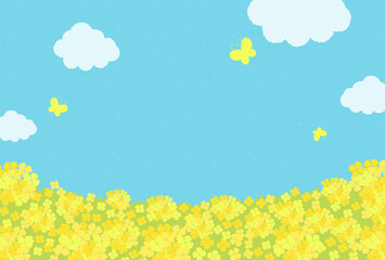 Fototapeta na wymiar vector background with canola flower field for banners, cards, flyers, social media wallpapers, etc.