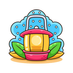 Illustration of Colorful Lantern Cartoon. Symbol Vector Icon Illustration, Isolated on White Background