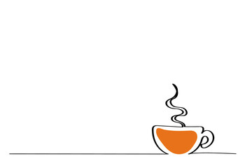 line art or One Line Drawing of coffee. and Coffee cup shop concept. minimalist,