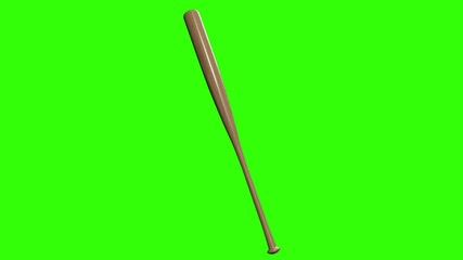 Baseball bat on green screen background. 3d illustration