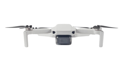 Front view of quadcopter isolated on white background