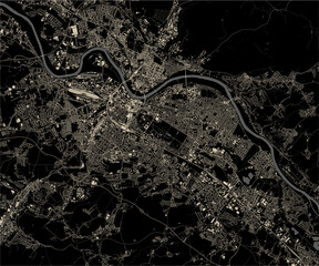 map of the city of Dresden, Saxony, Germany