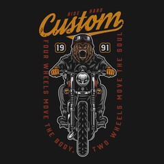 Custom motorcycle vintage colorful label