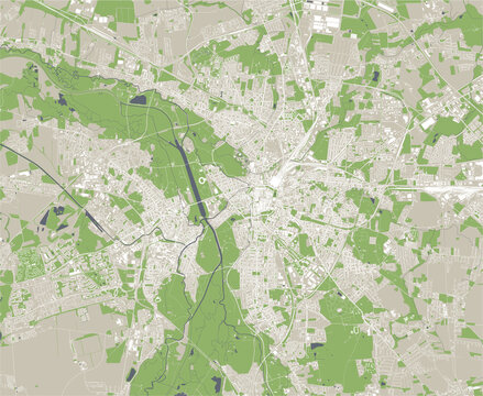 map of the city of Leipzig, Saxony, Germany