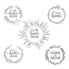 Home decor - hand drawn calligraphy and lettering inscription in a round decorative floral wreath.