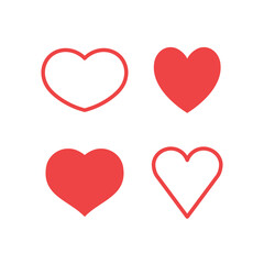 Hearts icon set. Valentine's day heart vector.