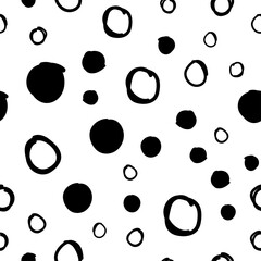 Random dots seamless pattern. Doodle circles texture background.
