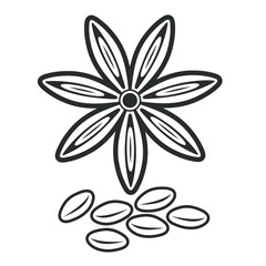 a collections of star anise icon, vector art.