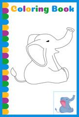 Coloring book for preschool kids with easy educational gaming level.