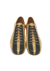 Sports shoes for men in leather. Isolated on white. Studio shoot.