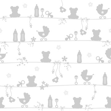 Fototapeta Endlosmuster Baby Grau