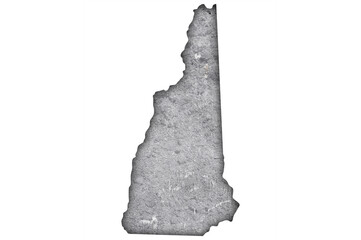 Karte von New Hampshire auf verwittertem Beton