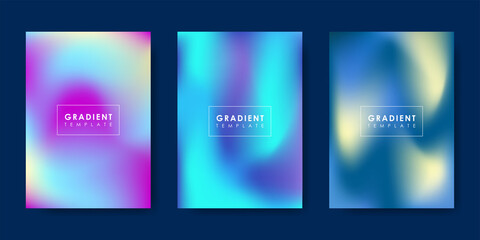 Collection of colorful gradient background templates. Vector illustration.