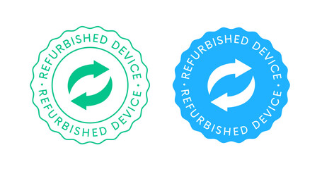 Refurbished Device Icon Sign vector design. Restored tech Emblem.